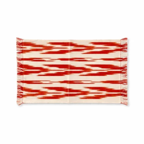 Teixits Vicens Tischset 109 Rot mit Fransen