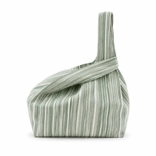 Teixits Vicens Stofftasche aus Mallorca - Olivgrün gestreift